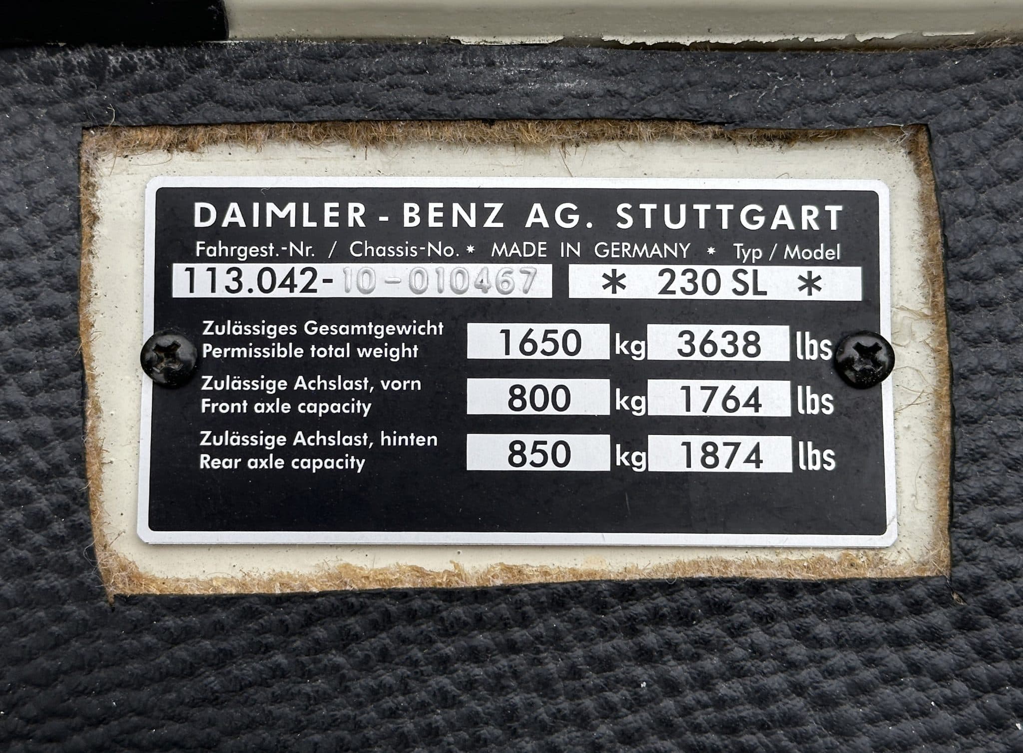 1965 Mercedes-Benz 230SL — Motor